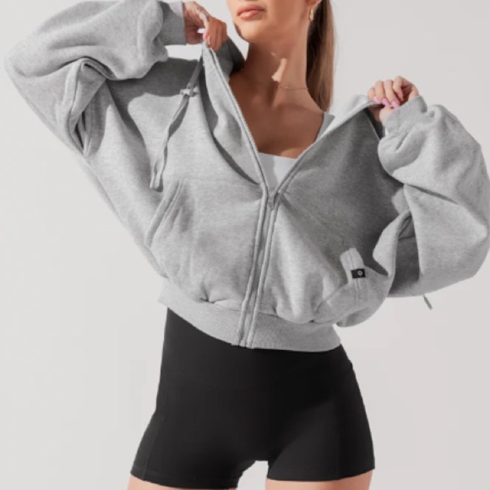 Gray Women's Zip-Up Hoodie